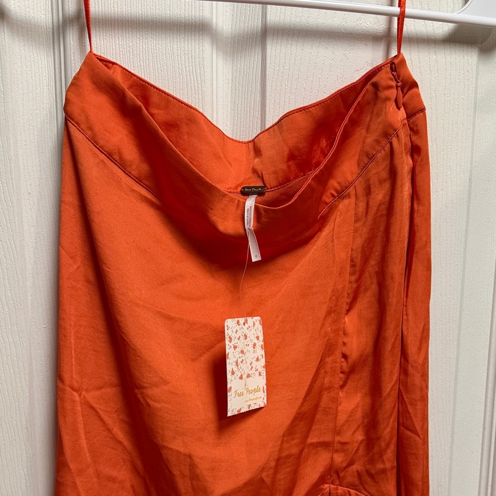 Free People Vibrant Orange Assymetrical Skirt - Picture 5 of 12